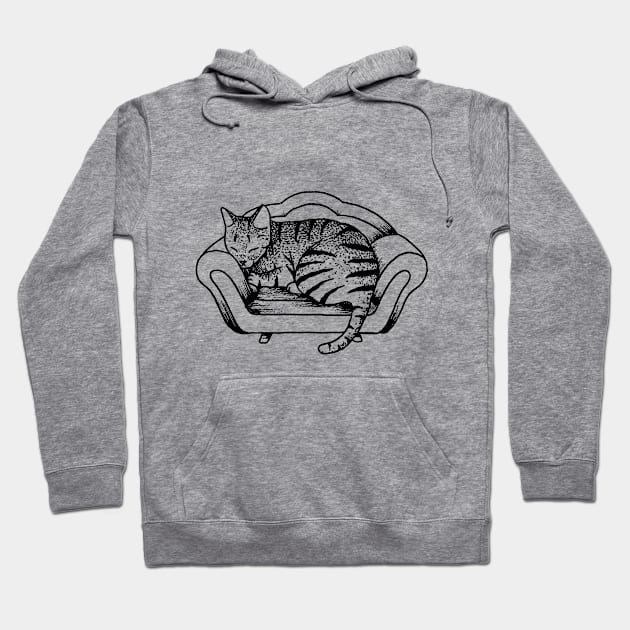 Tiger Cat Sofa Hoodie by RicardoCarn